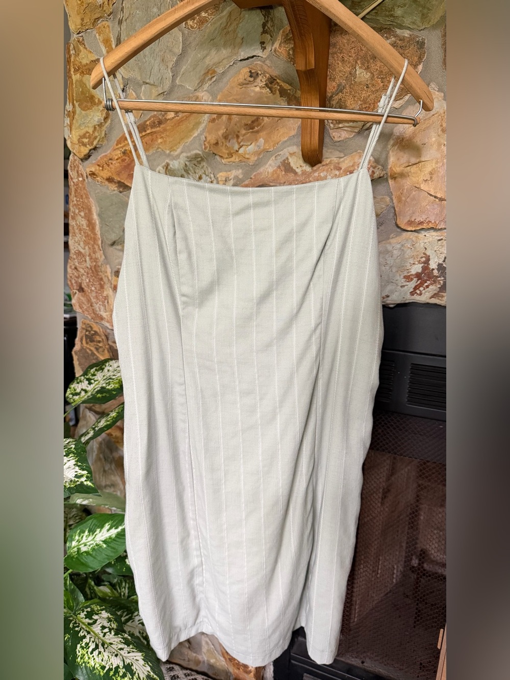 Lulu's Loving Simply Sage Green Striped Bodycon Mini Dress